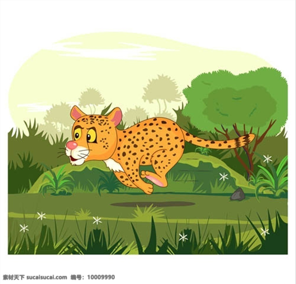 卡通动物猎豹 卡通 动物 猎豹 创意 风景 自然 树木 大树 插图 野生动物 大自然 哺乳动物 野生动物园 可爱 森林 丛林 动物园 树林 矢量 矢量图 生物世界