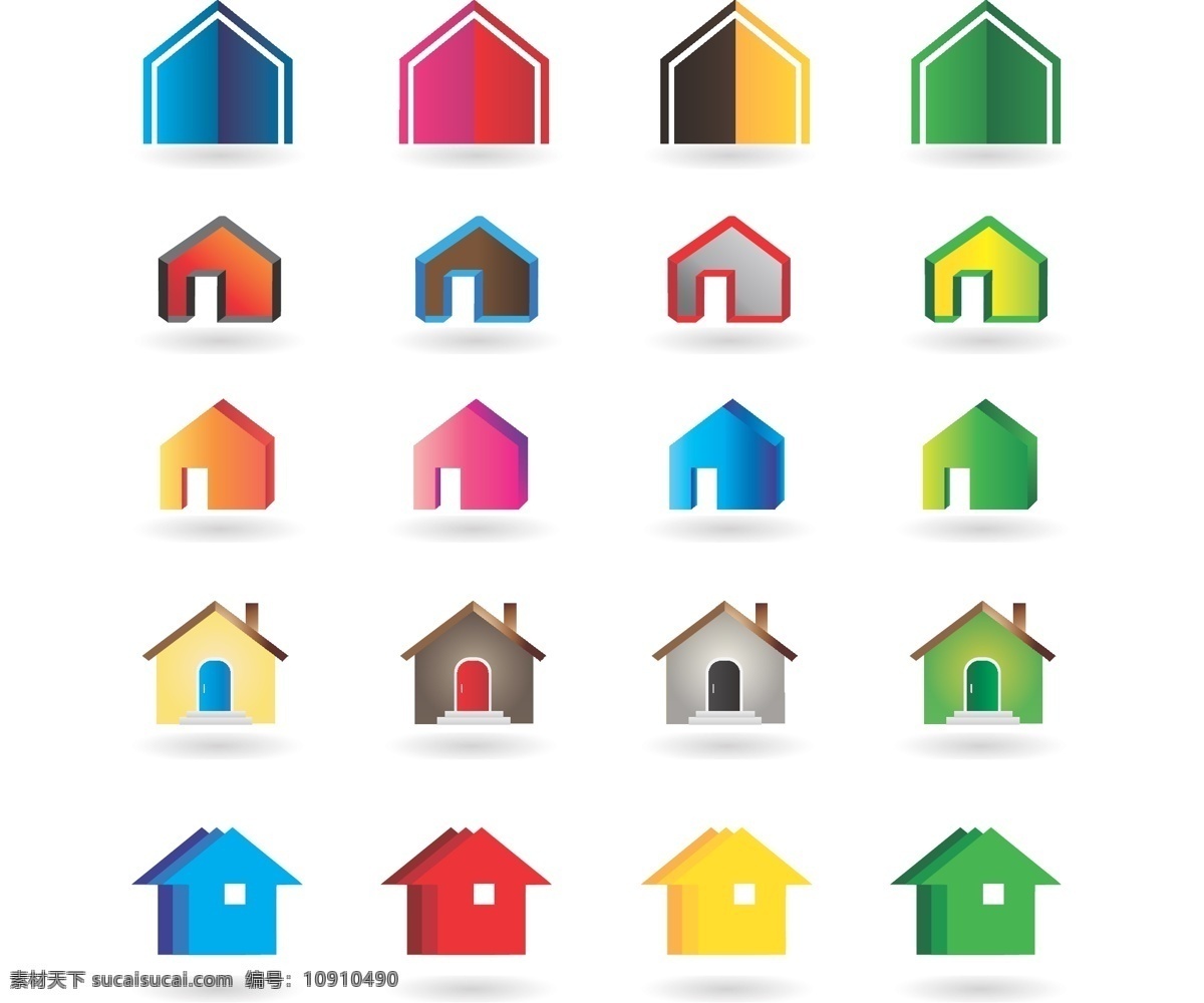 房子图标 房子 图标 小房子 建筑物 绿色房子 环保房子 绿叶 节能房子 房地产 小图标 商标 标识标志图标 矢量