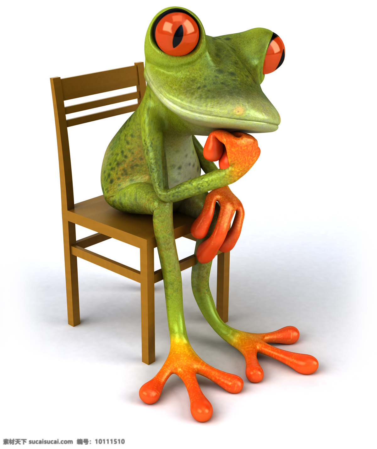 坐在 椅子 上 沉思 青蛙 卡通青蛙 3d青蛙 3d卡通 卡通动物 其他类别 生活百科