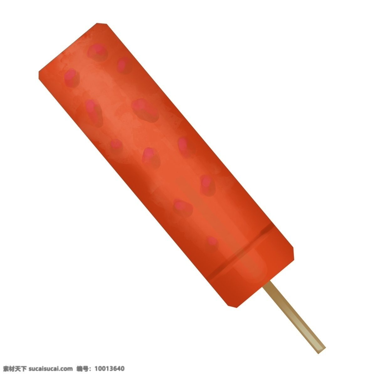 红色 冰淇淋 插画 圆形 直筒 夏季
