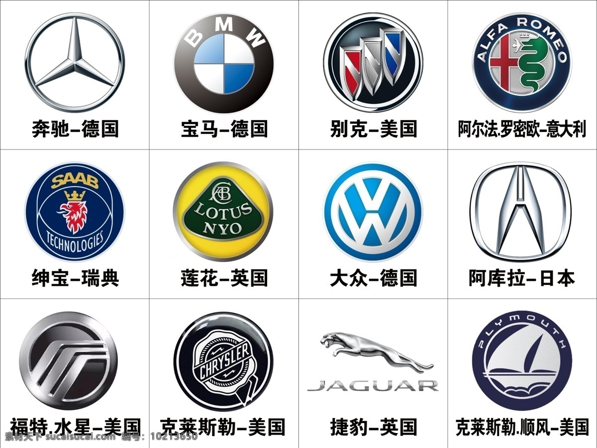汽车标识 汽车 标识 logo 国外 分层素材 分层