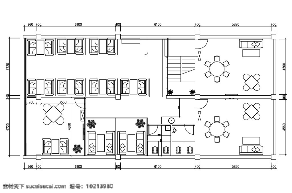 中式 江南 风 雅苑 茶楼 室内设计 平面图 室内装饰 cad 工装 茶室