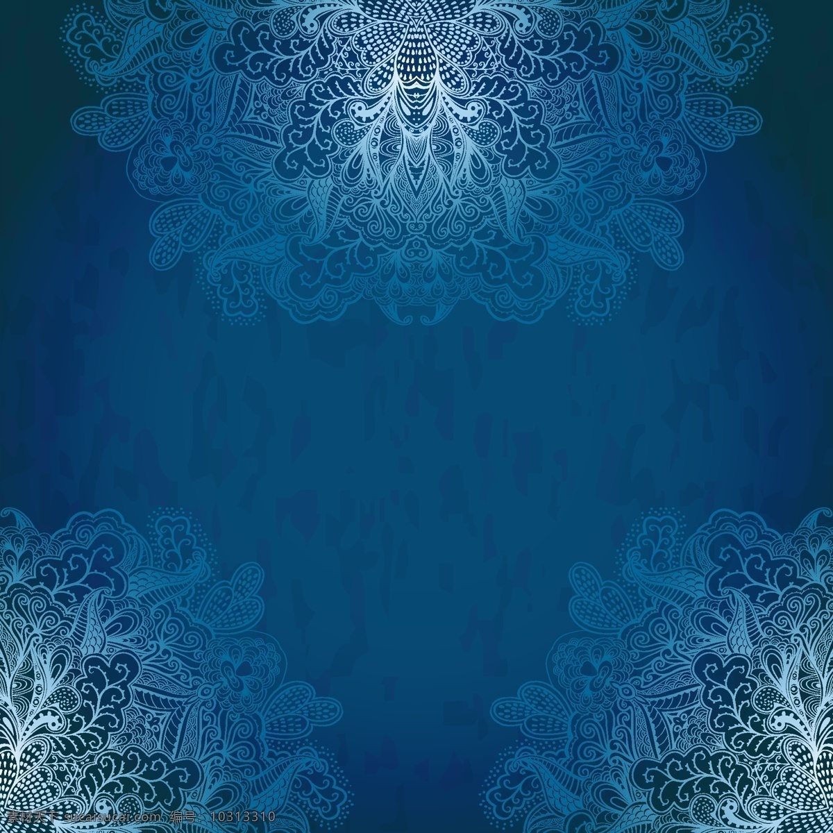 蓝色 花纹 渐变 梦幻 背景 矢量 海报