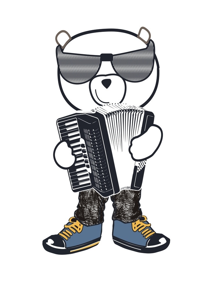 熊琴手 熊仔乐队 动物音乐会 摇滚 风琴 熊 生物世界 野生动物