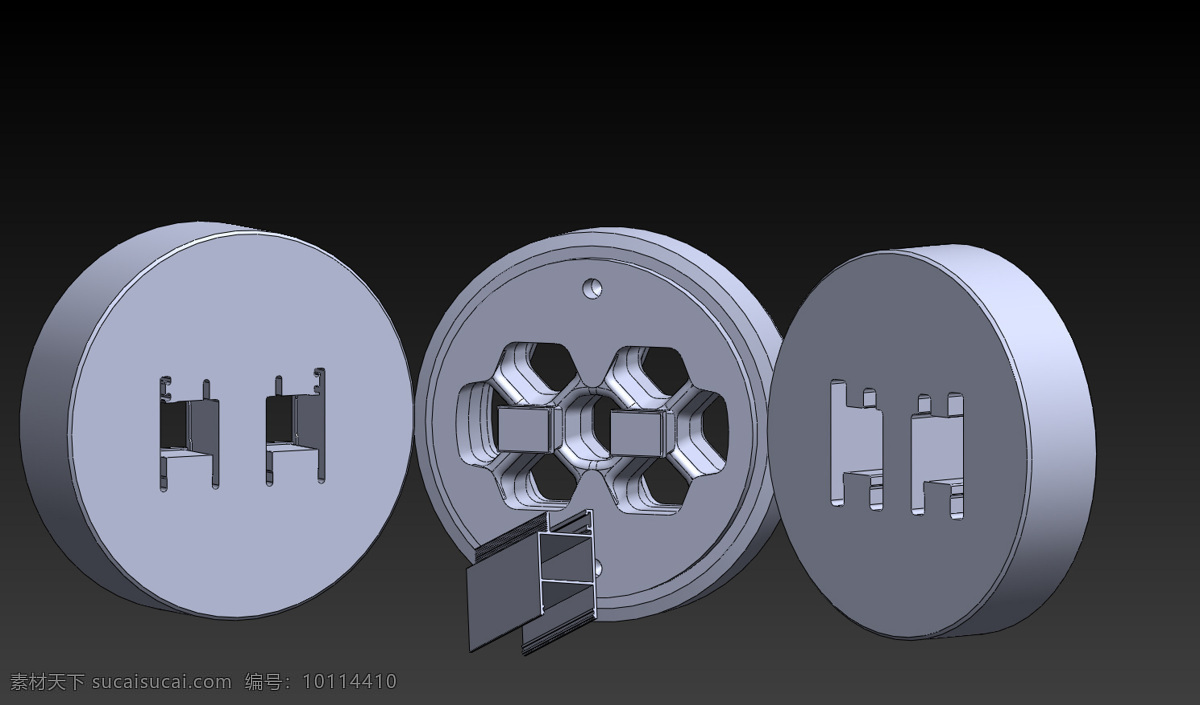 铝型材 挤压 模 机械设计 3d模型素材 电器模型