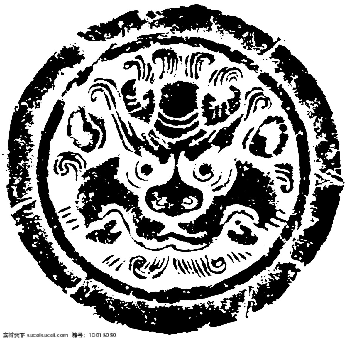 瓦当图案 秦汉时期图案 中国传统图案 图案116 图案 设计素材 瓦当纹饰 装饰图案 书画美术 白色