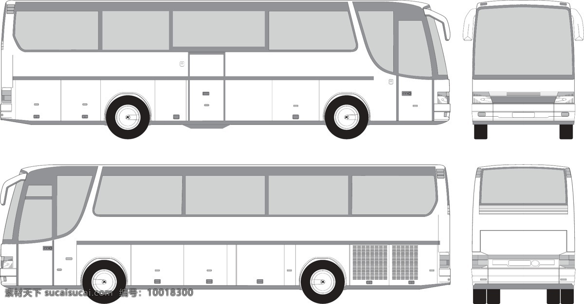 公交车 巴士 城际公交 汽车 现代科技 交通工具 矢量