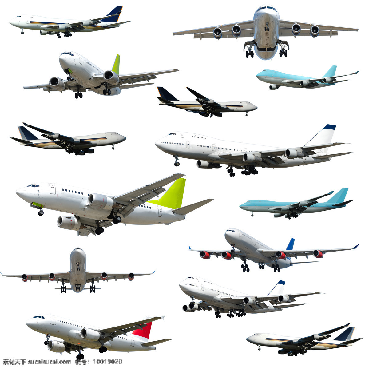 飞机 plane 不同方向 姿势 现代科技 交通工具