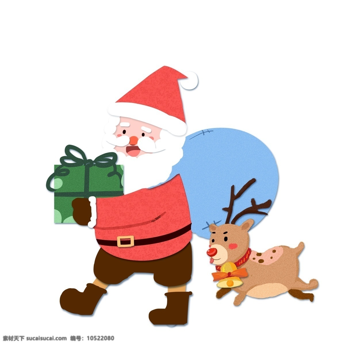 卡通 可爱 圣诞节 派 礼物 圣诞 老公公 送礼物 圣诞老人 驯鹿 麋鹿