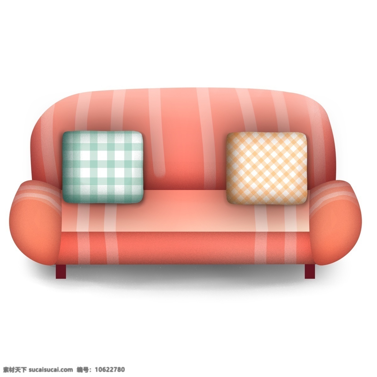 简约 红色 沙发 原创 元素 家具 设计元素 抱枕 原创元素