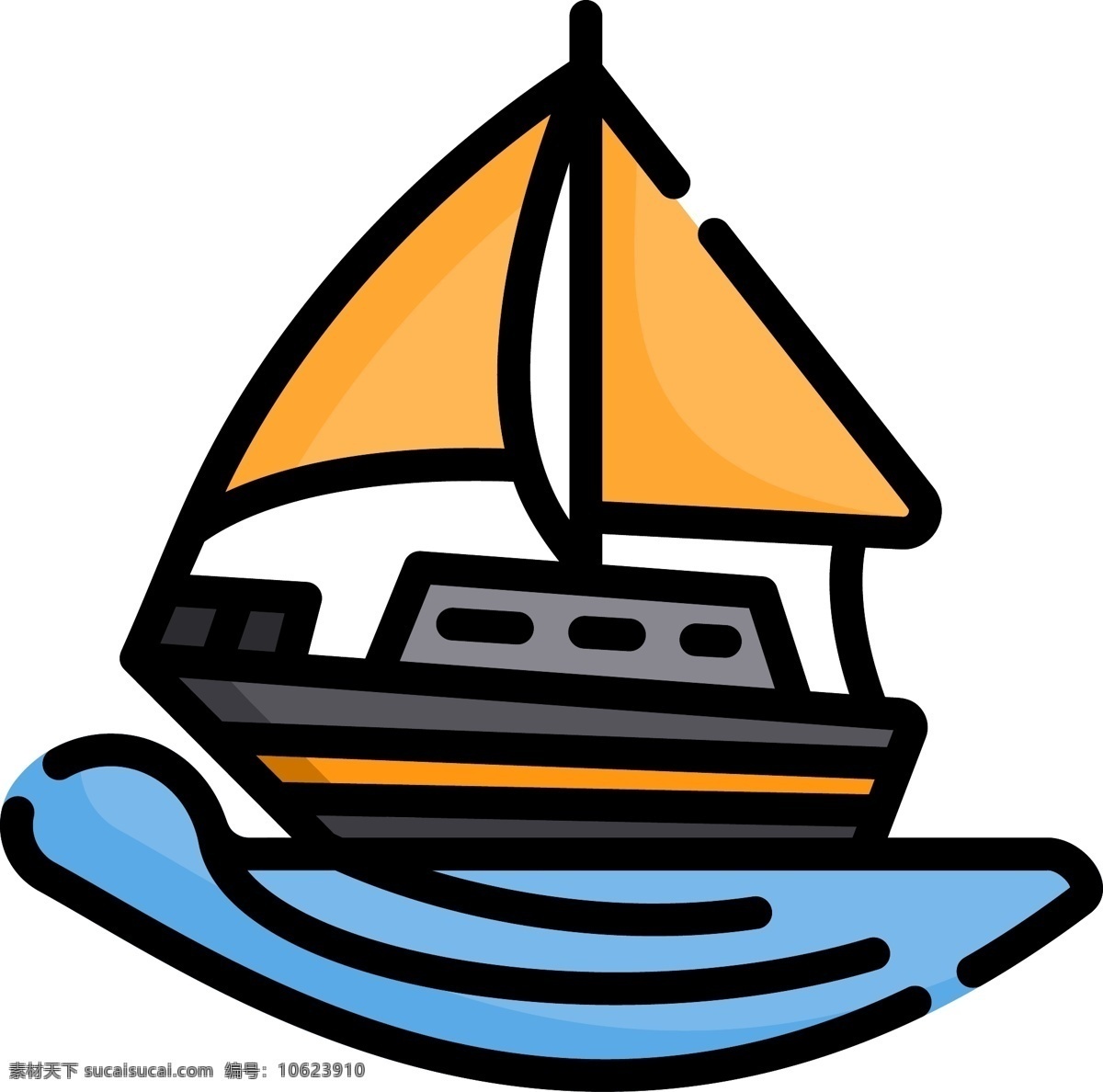 卡通 插画 mbe 风格 海上 帆船 装饰 图标 mbe风格 装饰图标 卡通矢量图 免扣png 可爱的 ppt装饰 海上帆船