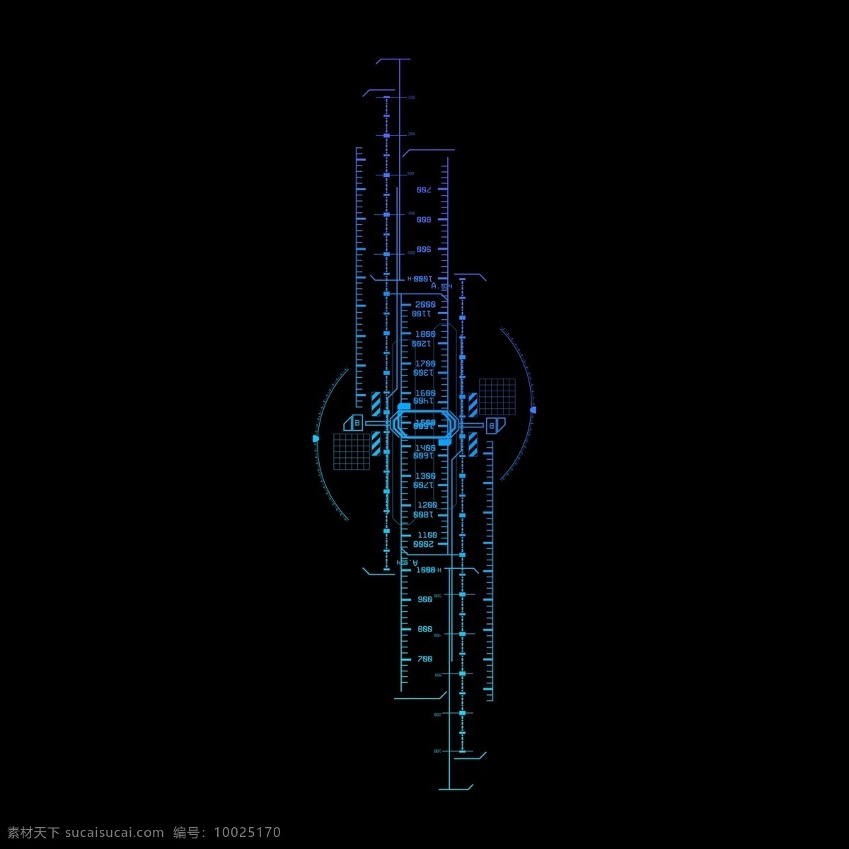 科技 底纹 蓝紫 渐变 标尺 装饰 元素