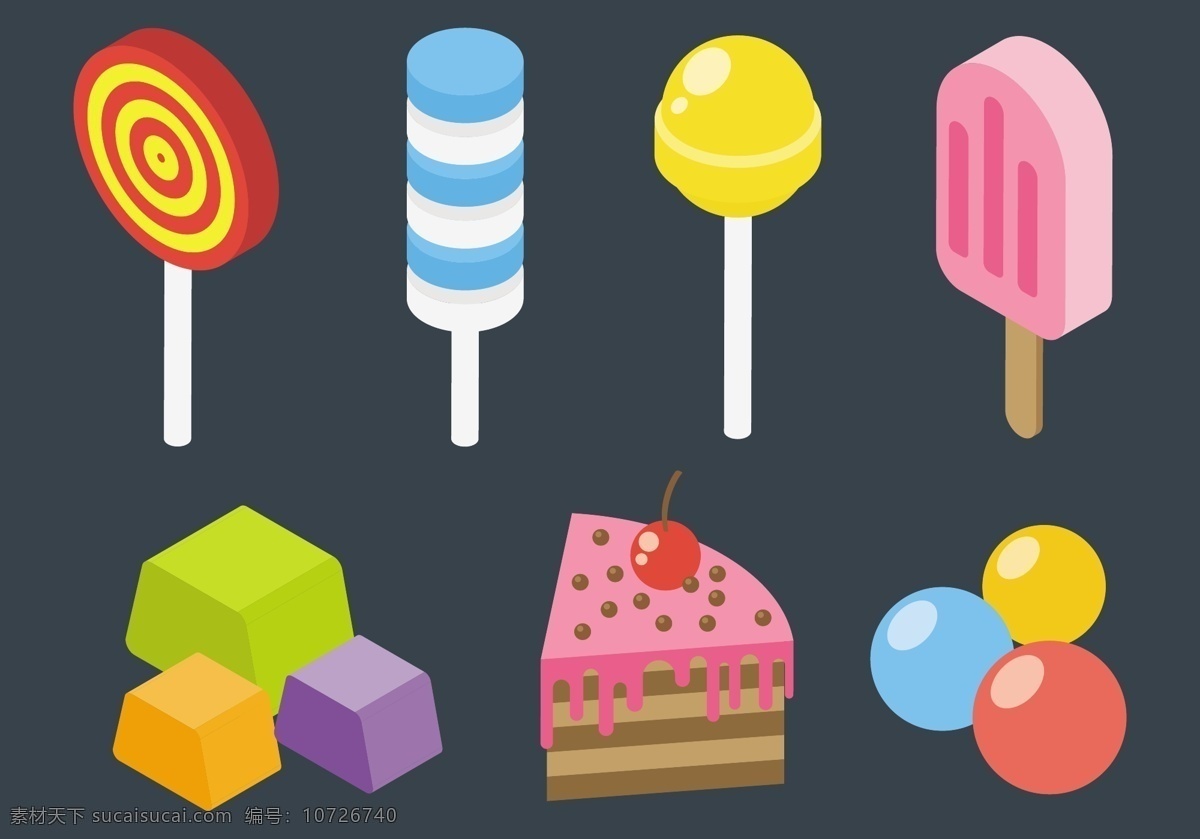 扁平化 糖果 甜点 图标 手绘糖果 手绘食物 手绘美食 糖 甜品 手绘甜点 矢量素材 雪糕 冰淇凌