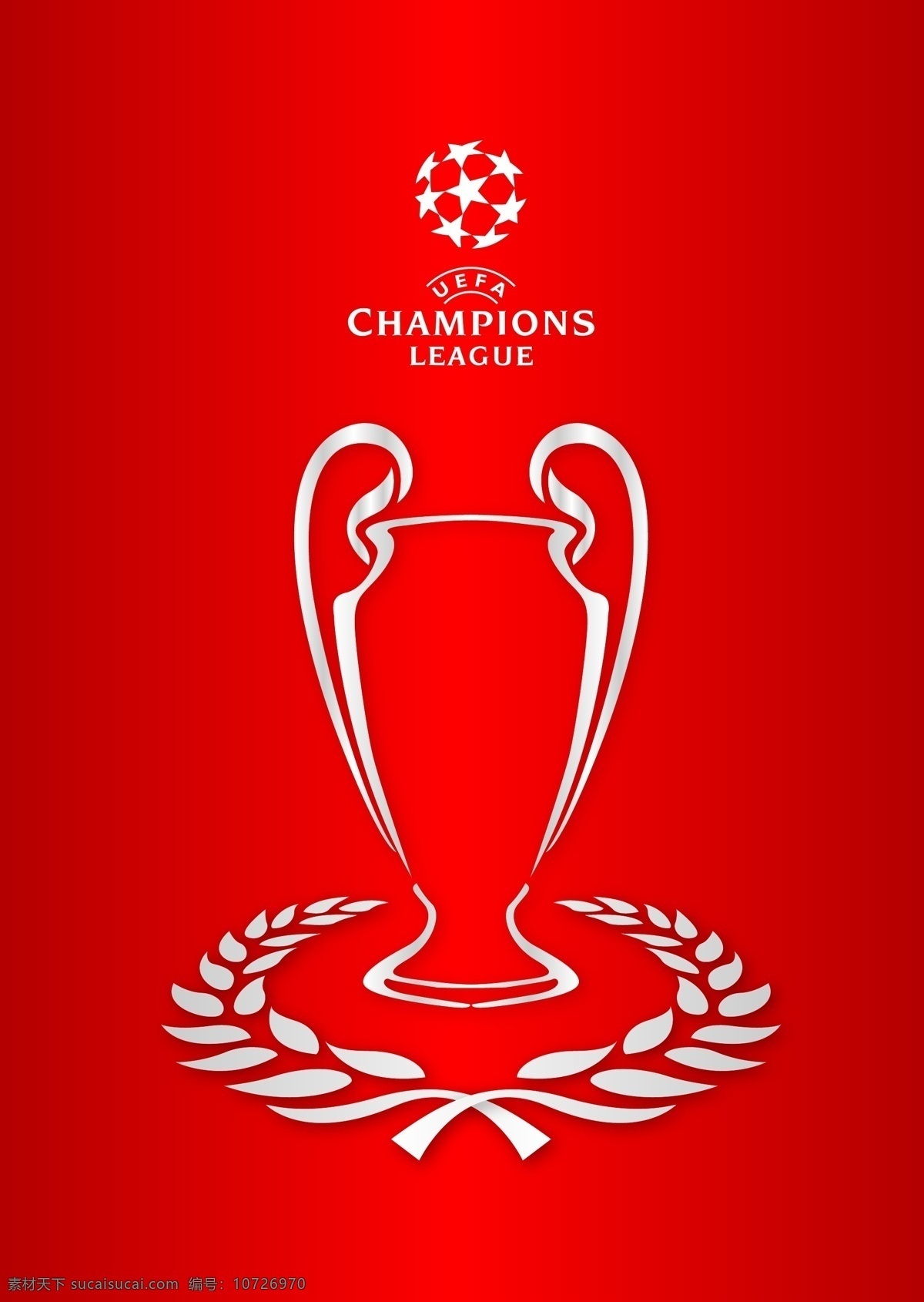 冠军欧洲 冠军杯 欧洲 足球 奖杯 树叶 大耳朵杯 罗马 2009年 星 标识标志图标 公共标识标志 矢量图库