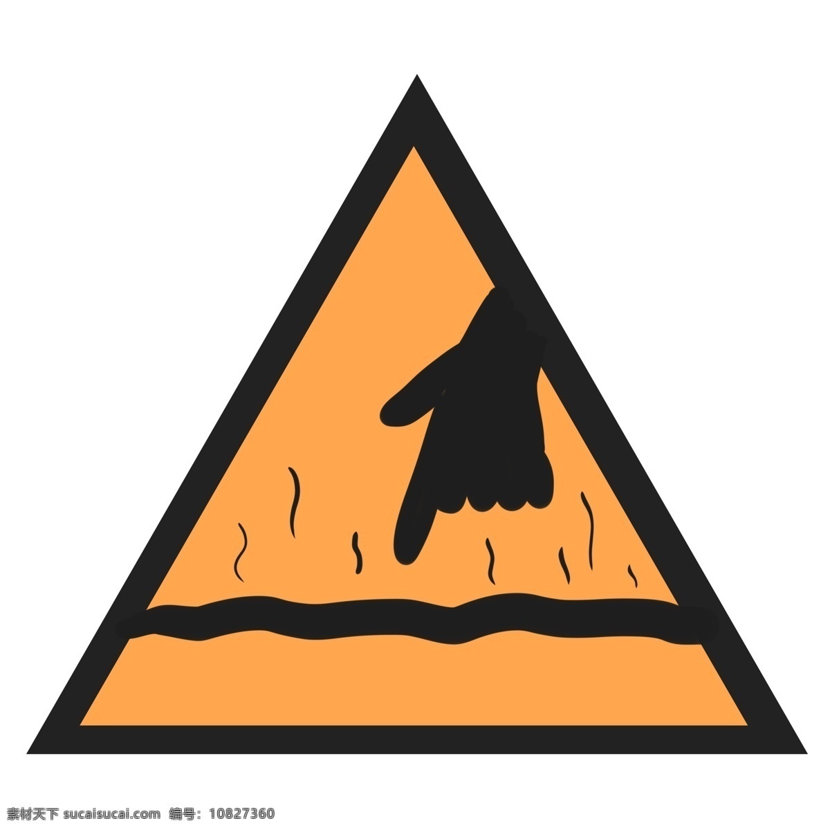 当心 高温 表面 警示牌 注意 小心 小心烫伤 注意安全 当心高温 当心高温表面 三角形警示牌 插画