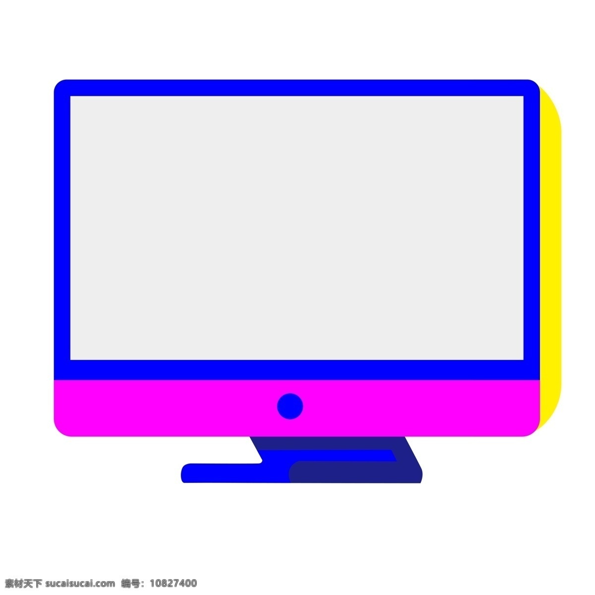 台式 扁平化 商务 电脑 侧面图 免 扣 显示器 科技 键盘 鼠标 套装 桌面 紫色 立体 阴影 矢量 侧视 png免扣