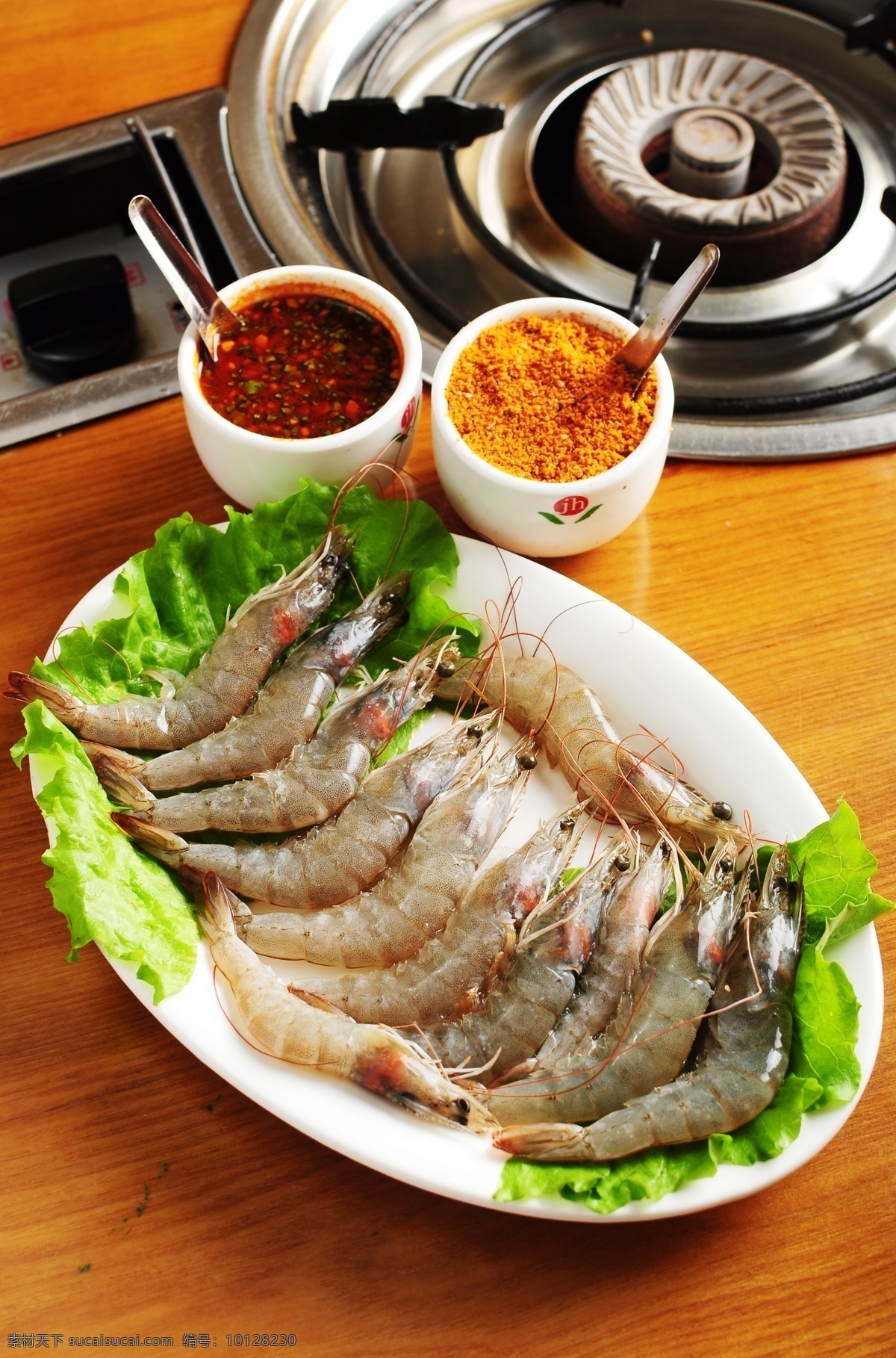 竹节虾 餐饮美食 传统美食 烤肉 涮肉 调料 生菜 虾