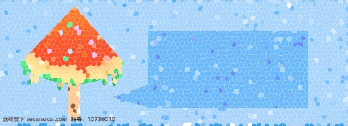 手绘 几何 风 棒冰 框 banner 背景 夏日 清凉 对话框 几何体 抽象 西瓜棒冰 西瓜 蓝