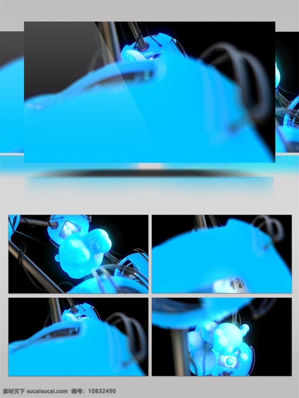 蓝色 生物科技 视频 分子 结构 跳动 视频素材 动态视频素材