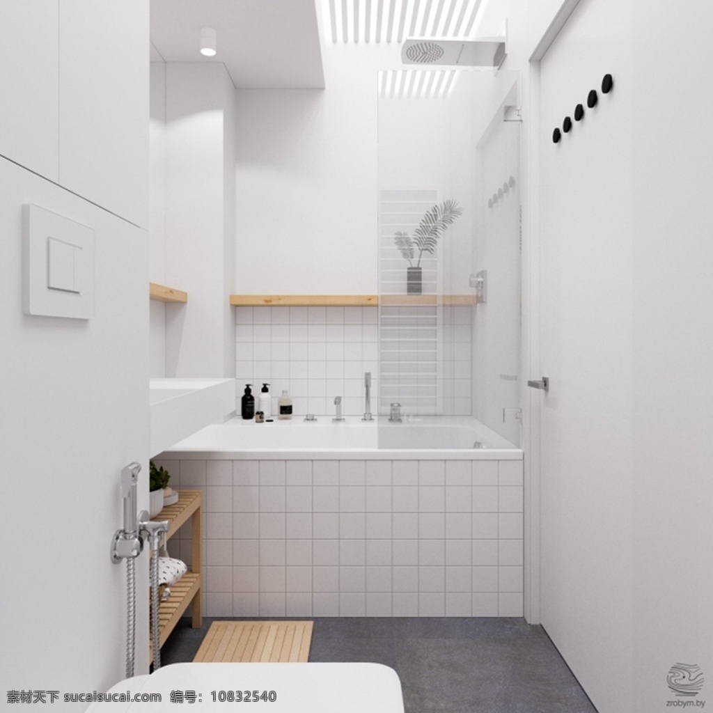 现代 清新 卫生间 白色 背景 墙 室内装修 效果图 白色背景墙 深色地板 卫生间装修 浴室装修