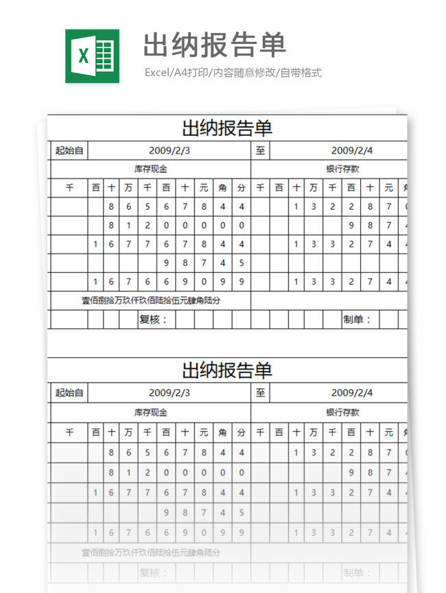 出纳 报告单 excel 表格 模板 表格模板 图表 表格设计 报表 收入 范文 财务报表 支出 收支表 财务会计