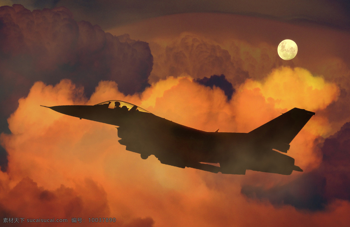 夜晚 天空 航空 飞机 航空飞机 战斗机 夜晚的天空 月亮 云 军事 战争