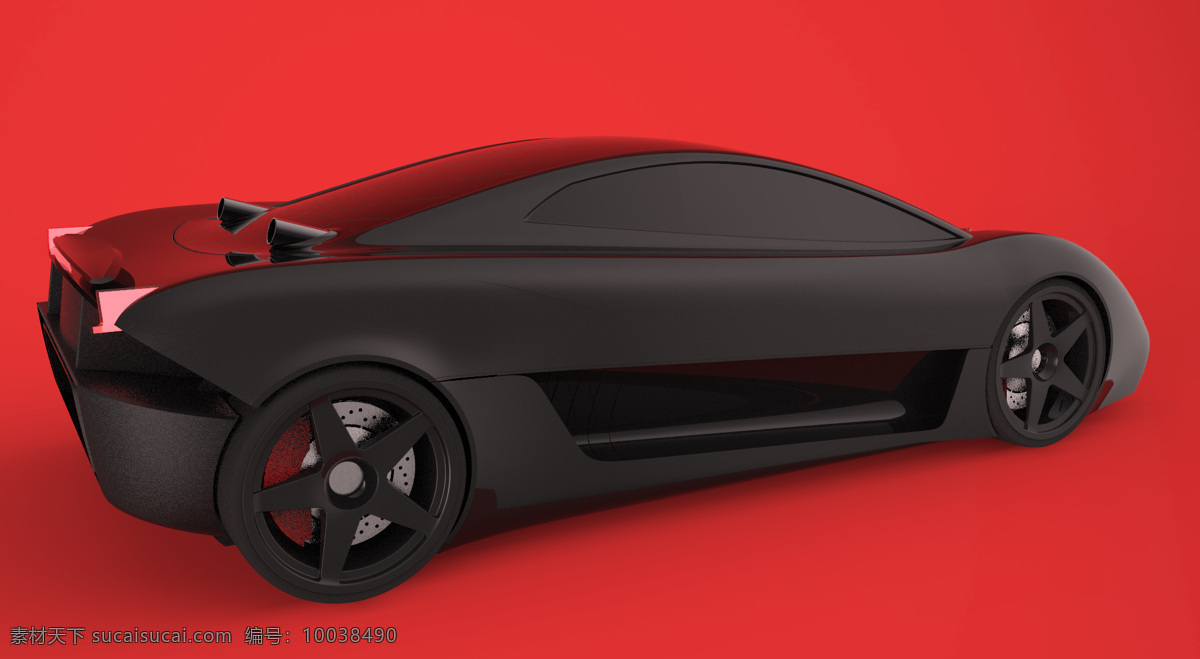超级 跑车 黑色 红色 汽车 超级跑车 3d模型素材 其他3d模型
