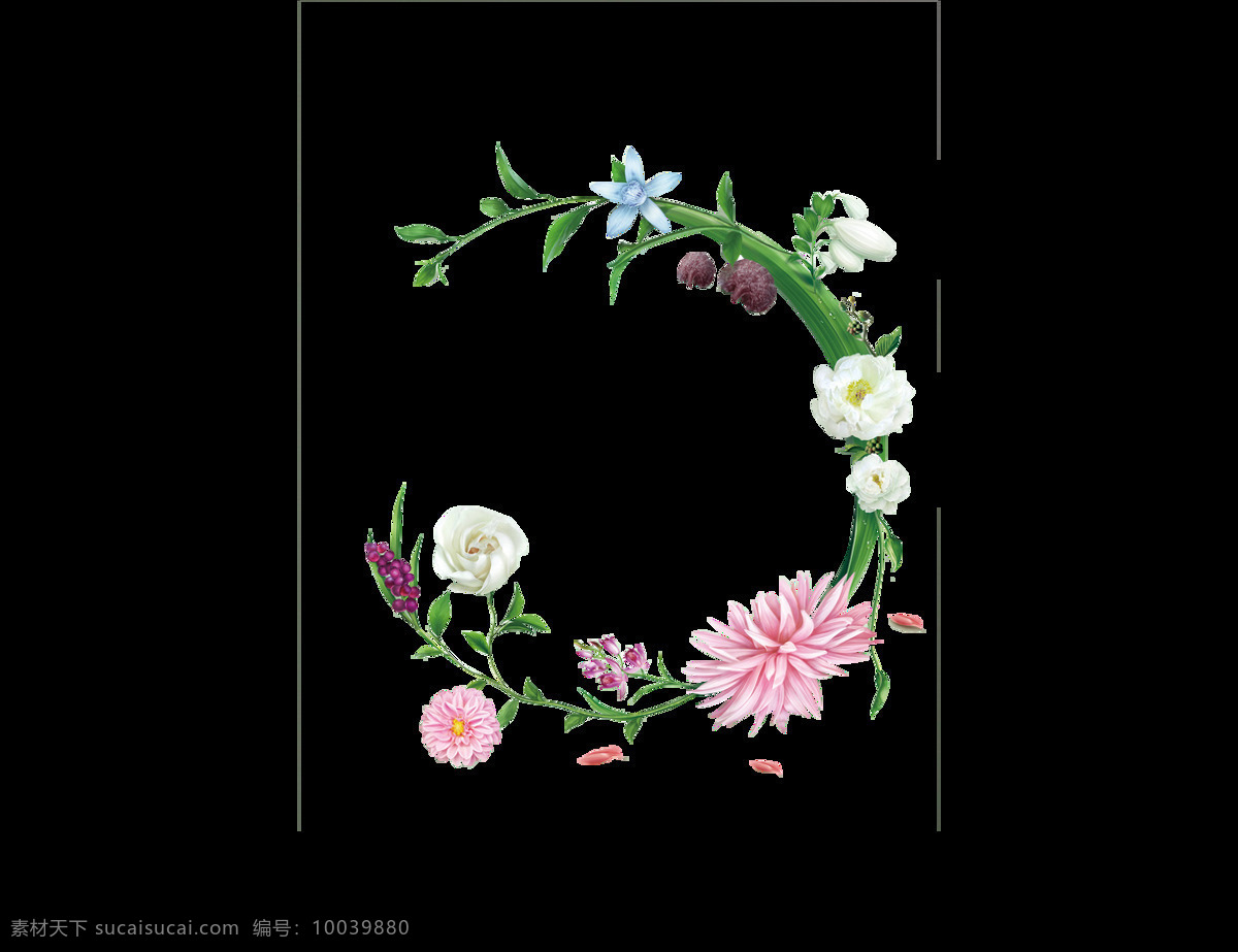 清新 粉色 花朵 元素 春季 花藤 免扣