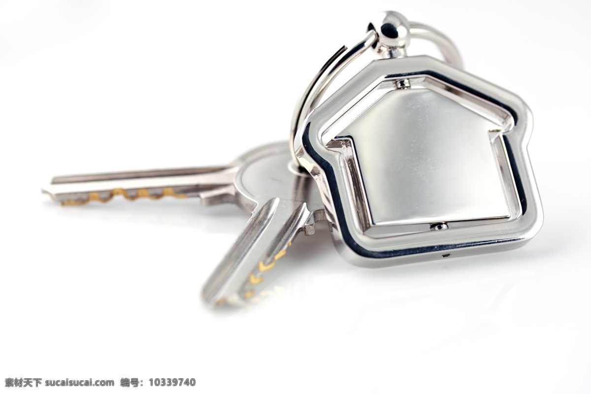 一串银色锁匙 普通钥匙 锁匙 钥匙扣 房子 新房钥匙 开锁工具 其他类别 生活百科 白色