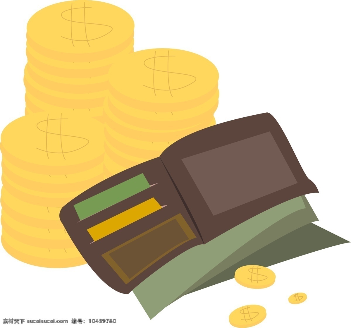 手绘 金融 钱包 金币 插画 银行卡 信用卡 卡包 财富 理财 赚钱 盈利 卡通钱包 手绘插画