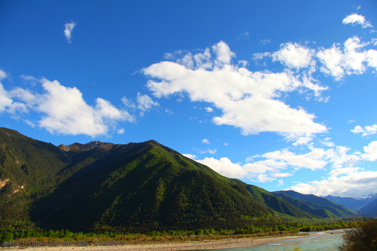 休闲 旅游摄影 天空 白云 高山 河流 自然风光 景观 景区 旅游 自然风景 自然景观 蓝色