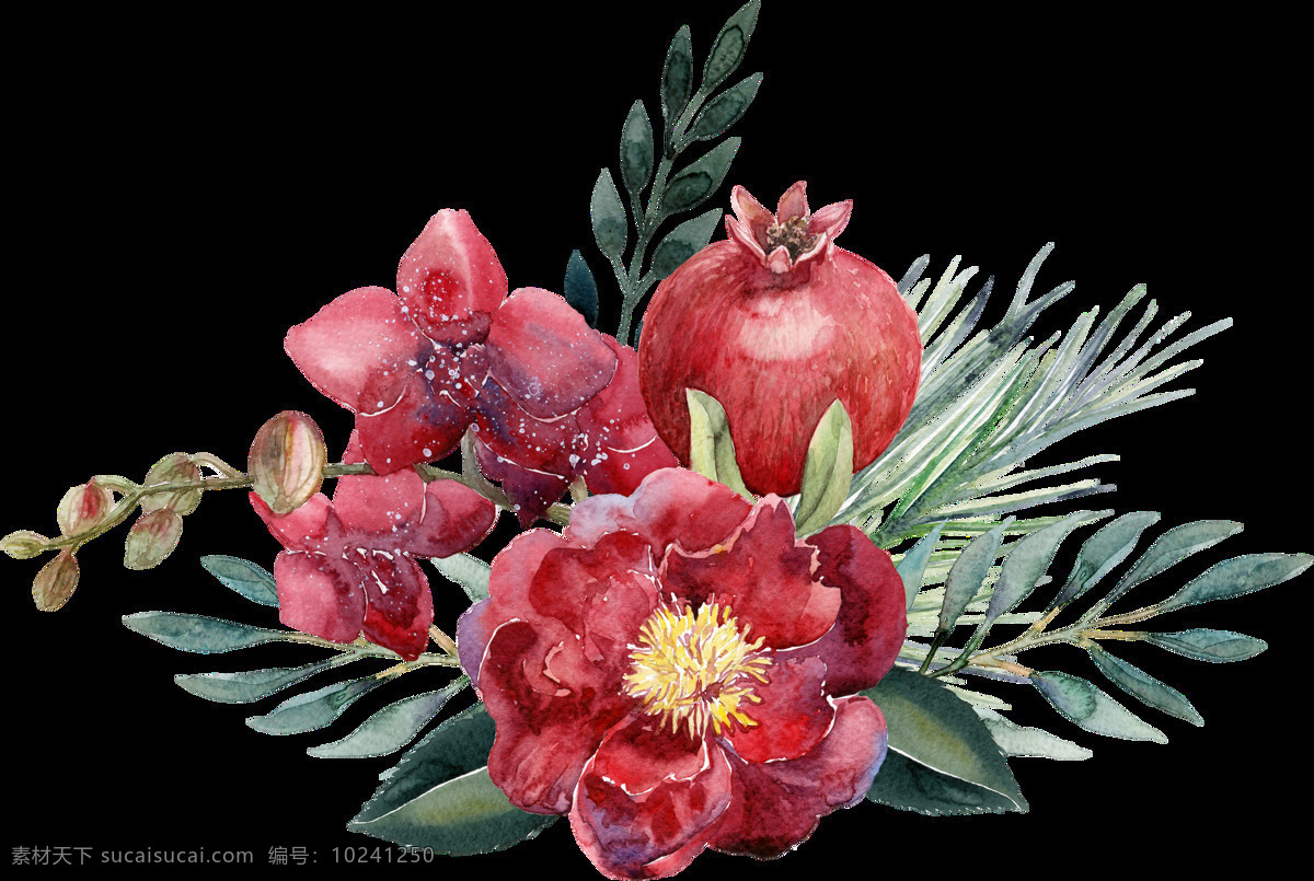 水果 花丛 透明 花朵 植物 透明素材 免扣素材 装饰图案