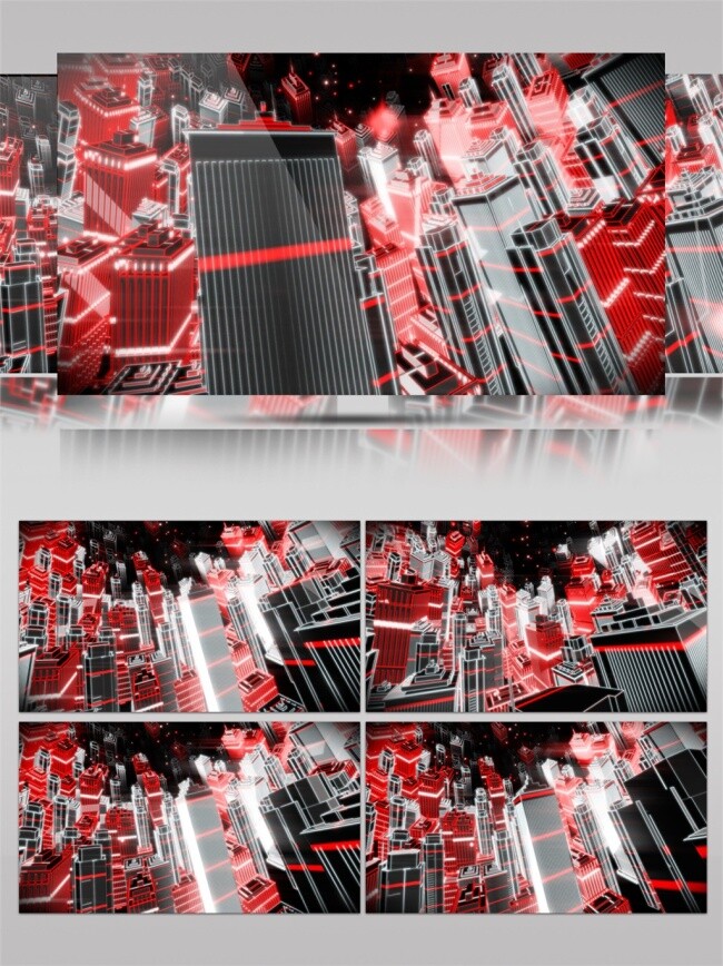 红色 激光 城市 动态 视频 光束 梦幻 高清素材 光景素材 唯美素材