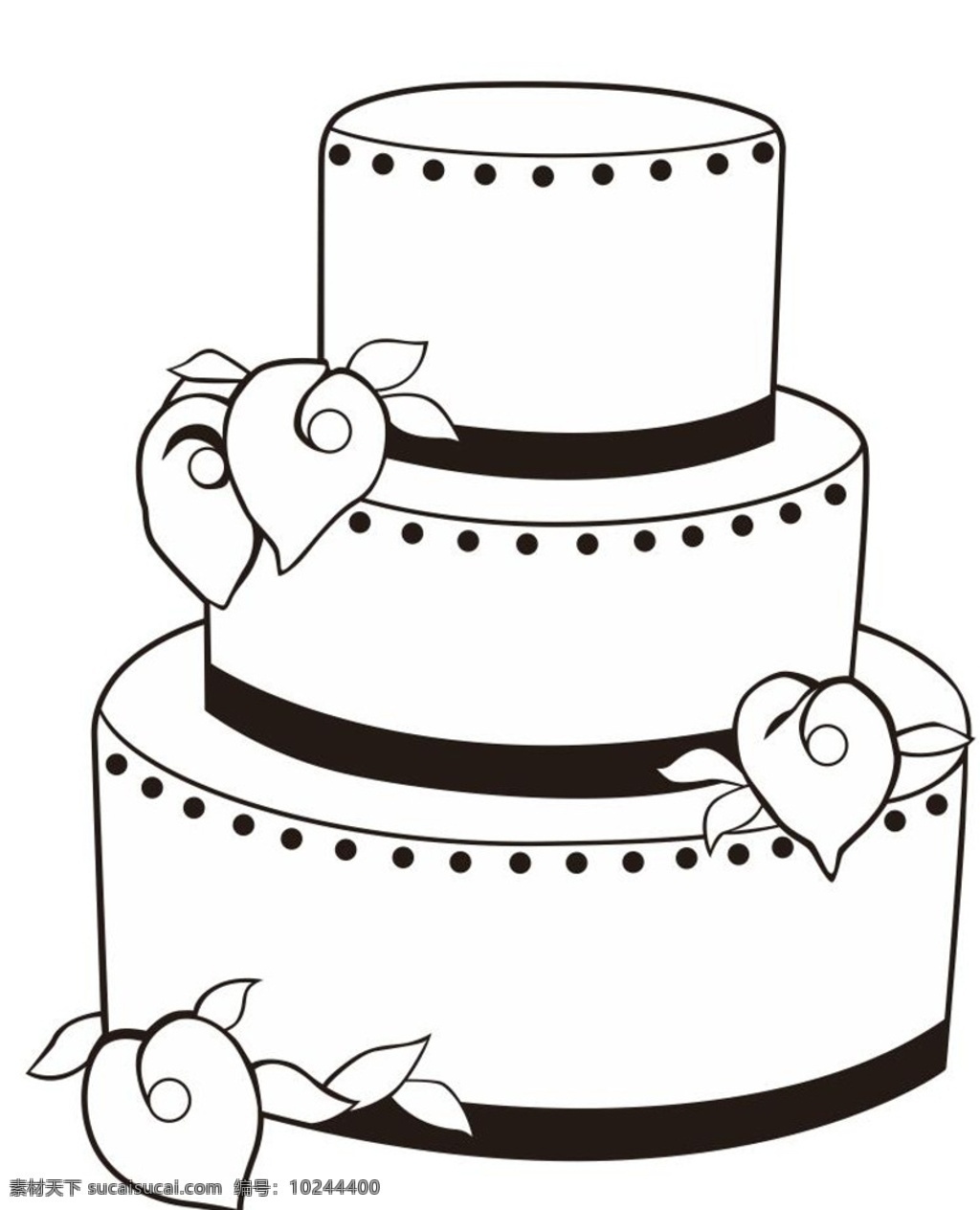 百合蛋糕 马蹄莲蛋糕 蛋糕 婚礼蛋糕 艺术插画 插画 装饰画 简笔画 线条 线描 简画 黑白画 卡通 手绘 简单手绘画 矢量图 生活百科矢量 卡通设计