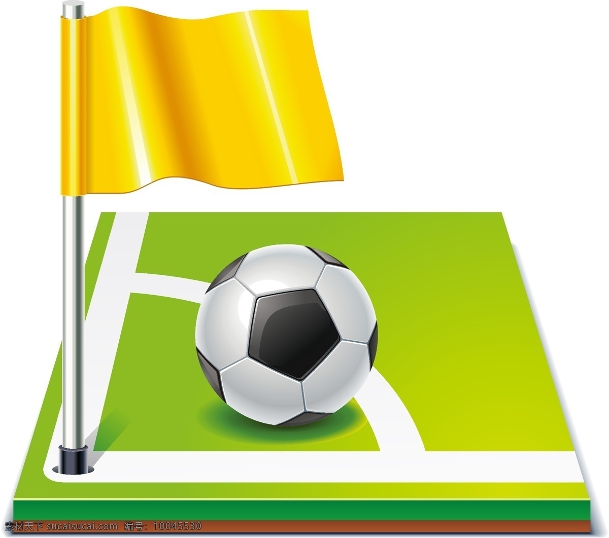 矢量 足球比赛 场地 元素 手绘 比赛场地 足球 小旗 世界杯 ai元素 免扣元素