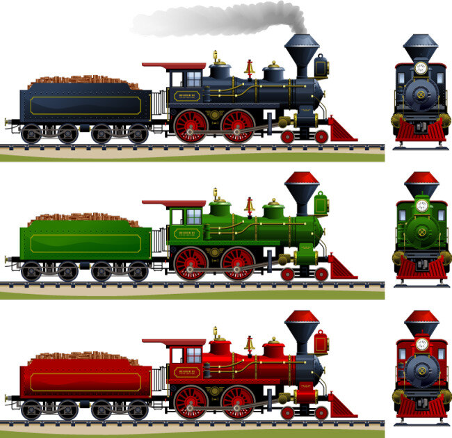 卡通 蒸汽 火车 矢量 精致 矢量素材 蒸汽火车 矢量图 其他矢量图