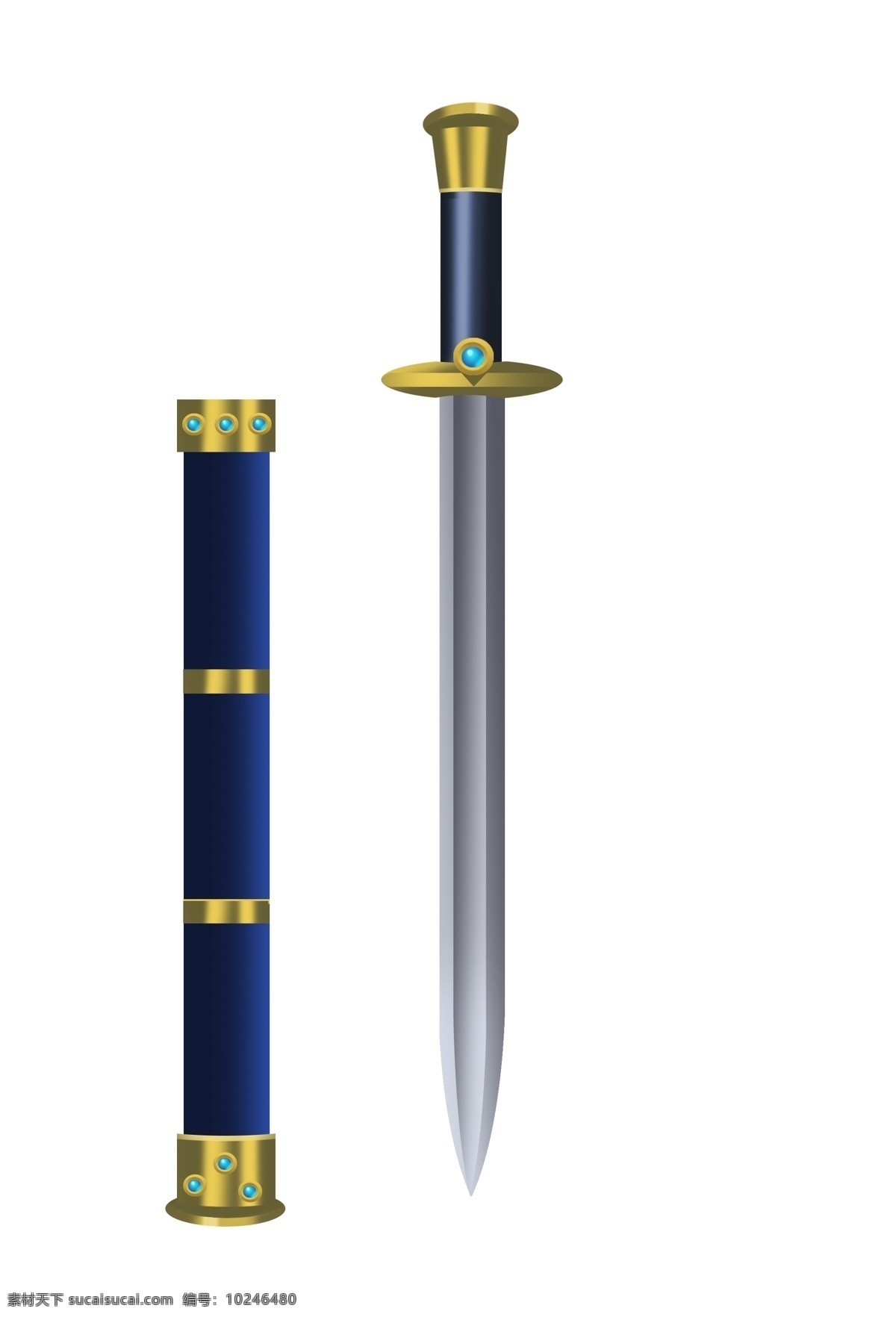 蓝色 长剑 装饰 插画 蓝色的长剑 打开的长剑 长剑装饰 武士长剑 古风长剑 漂亮的长剑 创意长剑