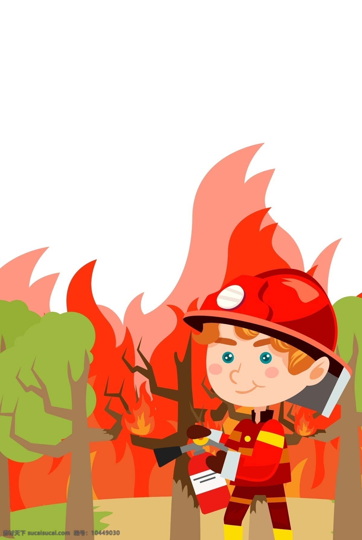 卡通 消防员 插画 卡通人物 灭火 火灾 救援 人物图库 职业人物