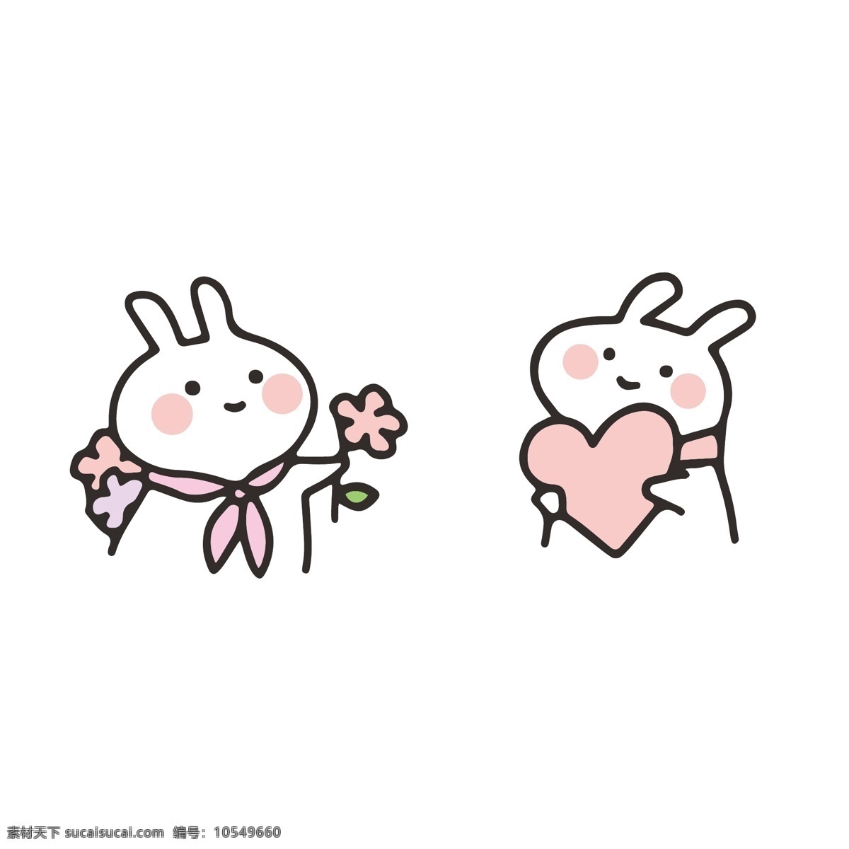 卡通 手绘 情侣 兔子 图片印花 手机壳 卡通设计