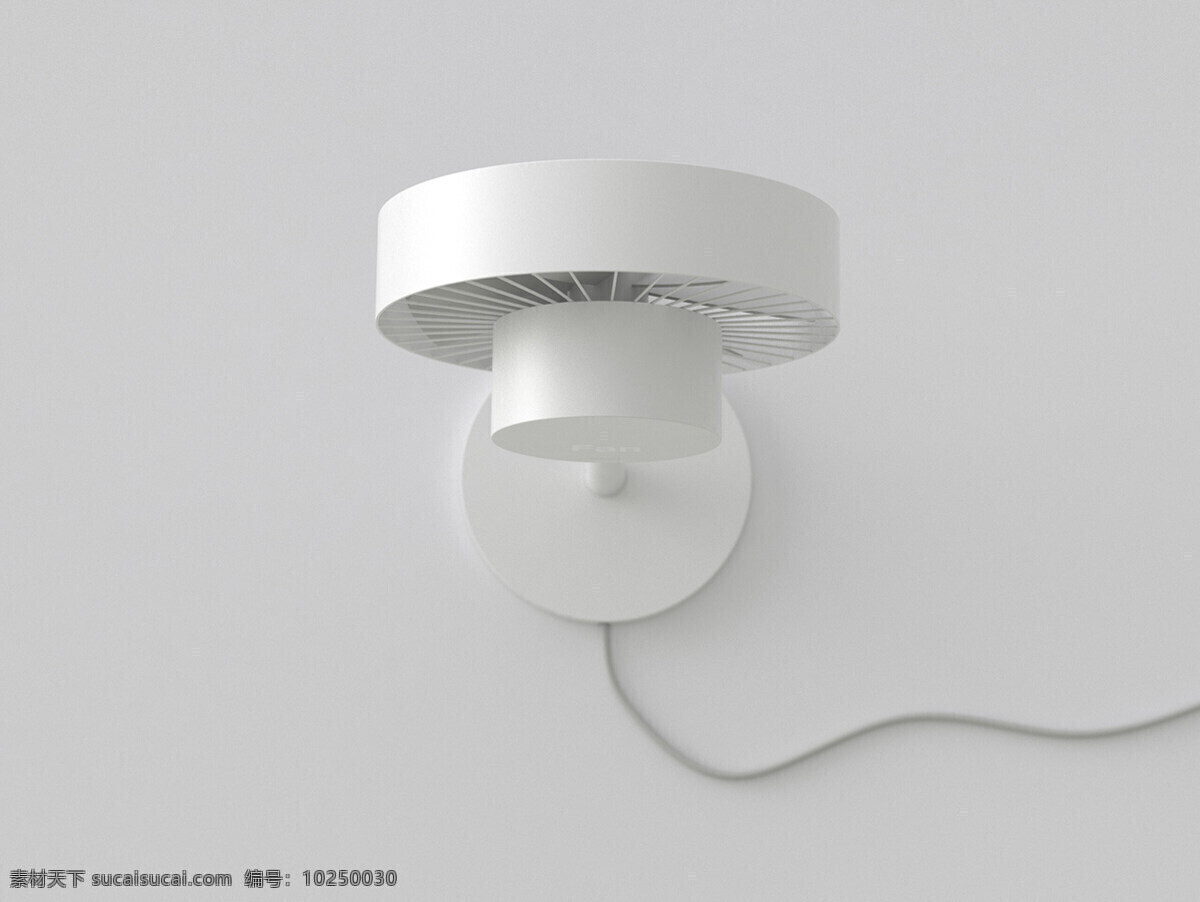 白色 产品 风扇 概念模型 极简 简单 夏天 办公室 实用 小巧 电风扇