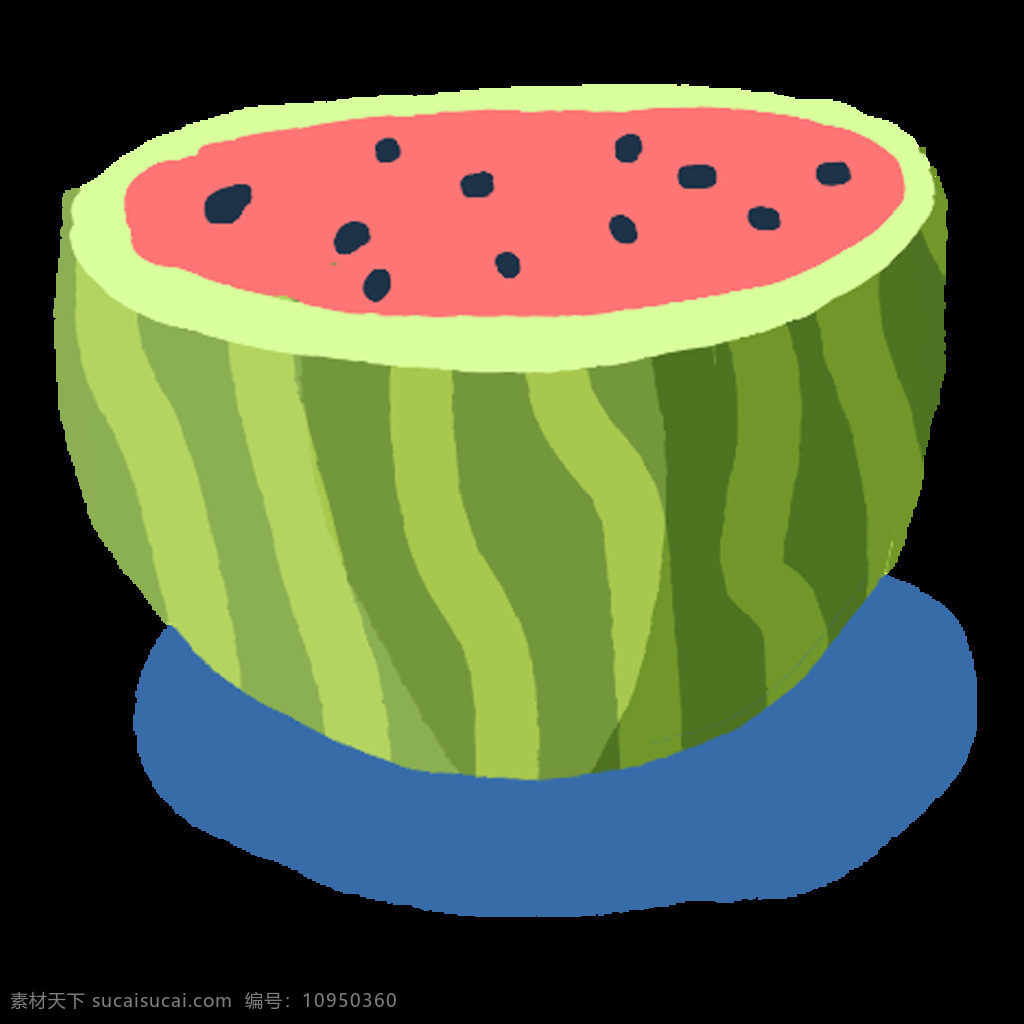 水果 西瓜 矢量 元素 香甜美味 夏季水果 红色炫光 水彩