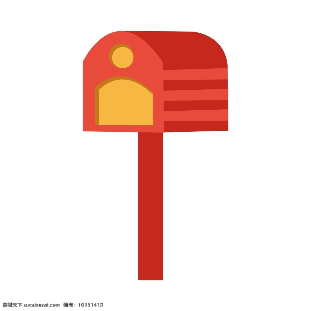 超级 可爱 红色 邮箱 矢量 超级可爱 红色邮箱克 黄色提示口 儿童插画 童趣 邮寄 幼儿园贴纸 小朋友
