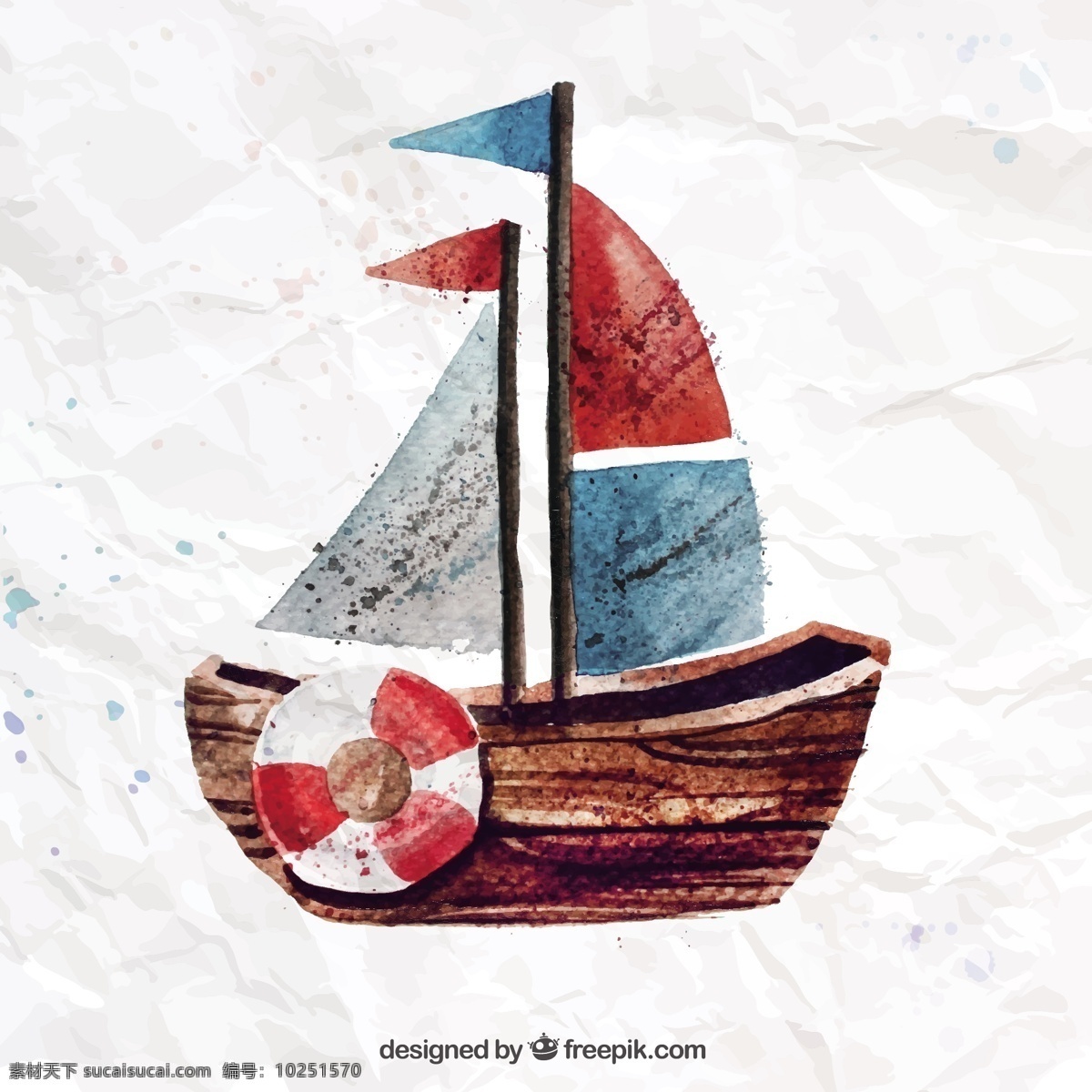 手绘船 水彩 儿童 船舶 玩具 疼痛 童装 童年 图标 高清 源文件