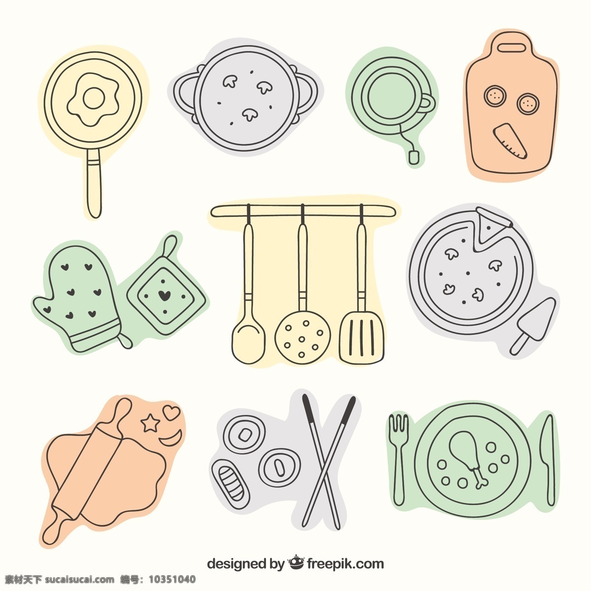 可爱 厨房用具 厨房 厨师 库克 工具 烹饪 厚板 拉伸 手工 绘画 餐具 抽纱