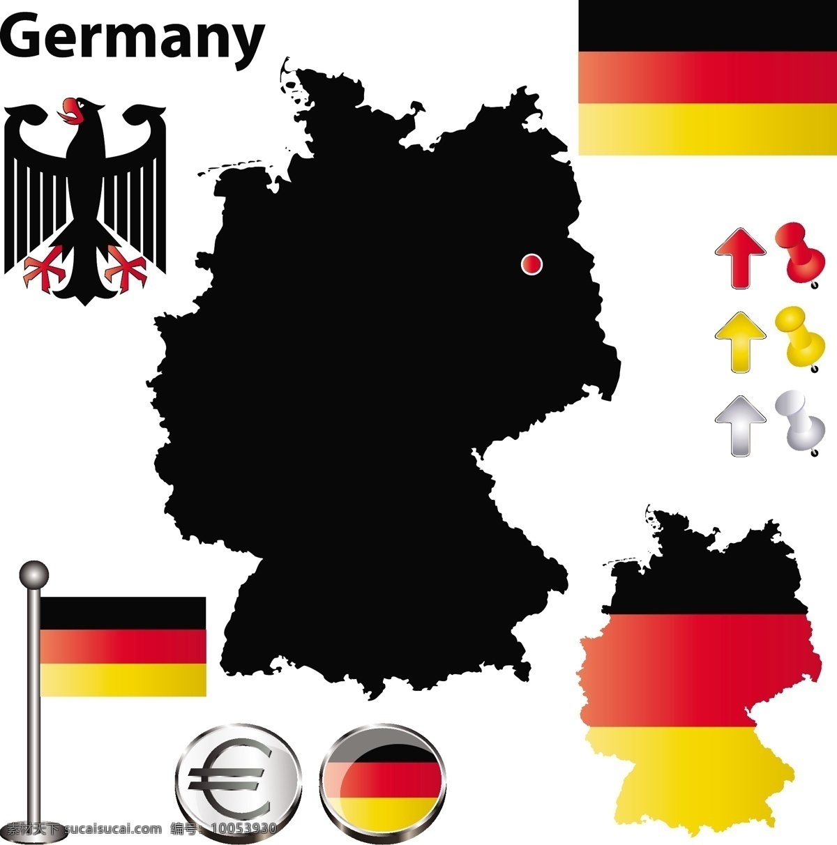 德国免费下载 德国 国旗 德国地图 矢量图 其他矢量图