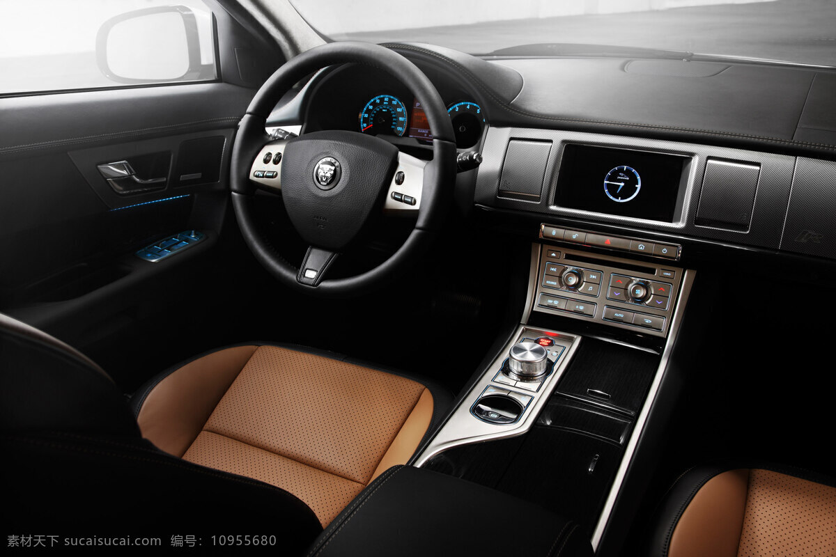 豪华 汽车内部 方向盘 舒适 汽车广告 现代科技 交通工具
