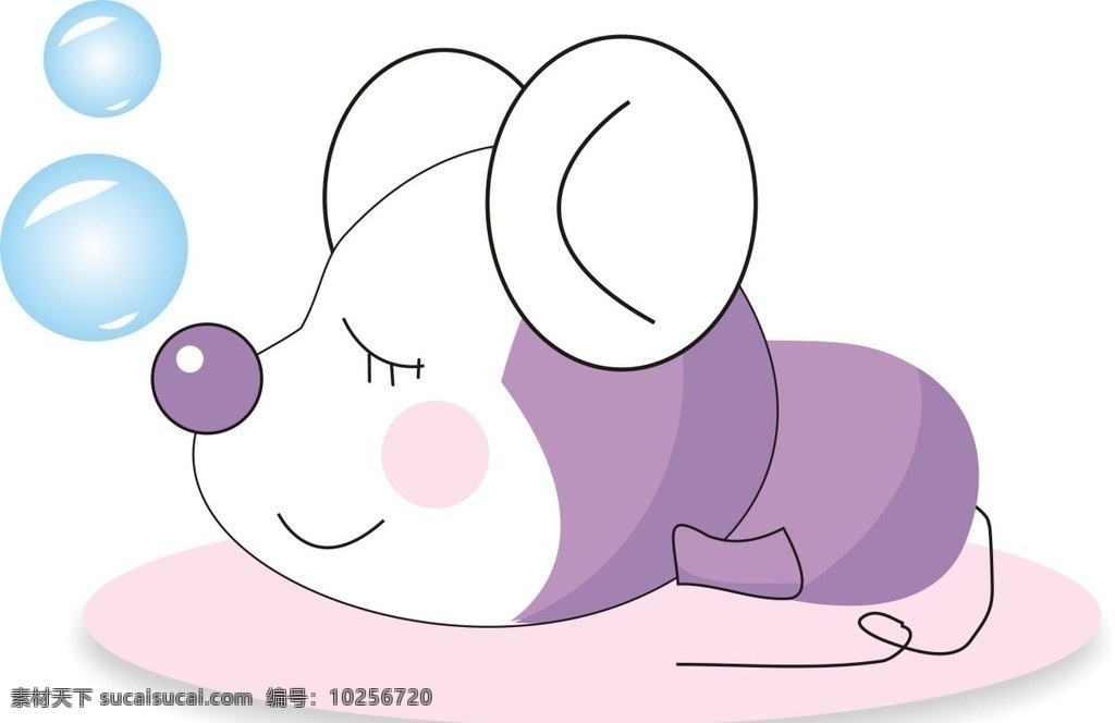 可爱卡通老鼠 紫色 老鼠卡通 矢量人物 儿童幼儿 矢量