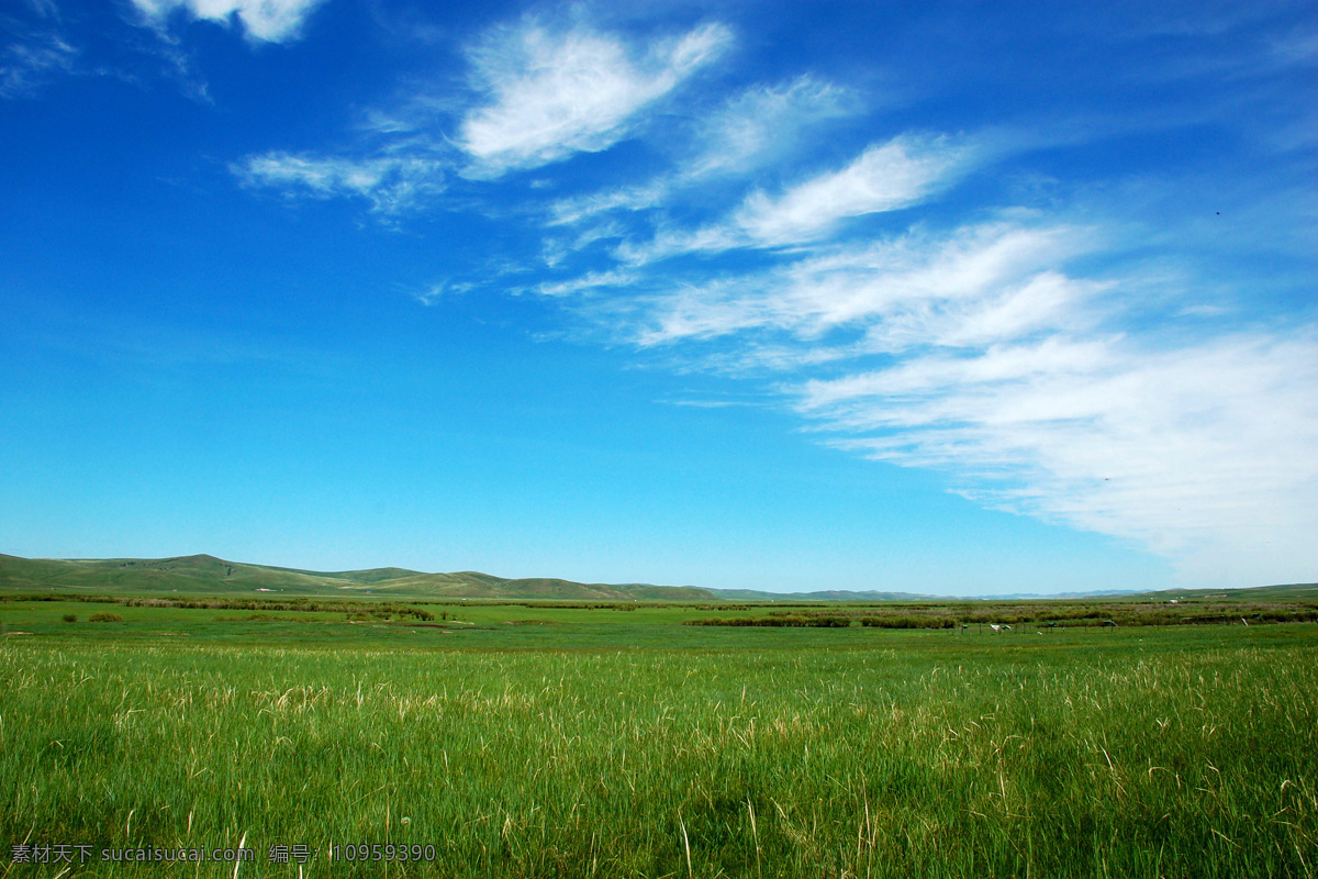 草地 内蒙古草原 大草原 天空 阳光明媚 青山草原 高山草原 风景 自然景观 自然风景