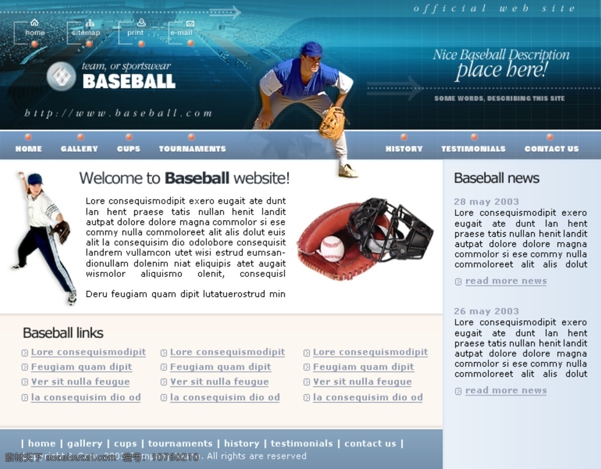 棒球 竞技 网站 模板 html模板 体育模板 运动模板 棒球模板 网页素材 网页模板