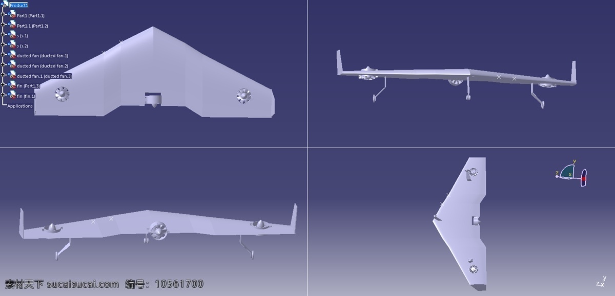 三角翼 飞机 三角翼飞机 3d模型素材 其他3d模型